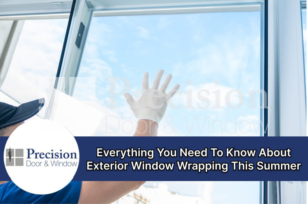 Person In Gloves Reaching Towards Open Window Under Blue Sky.