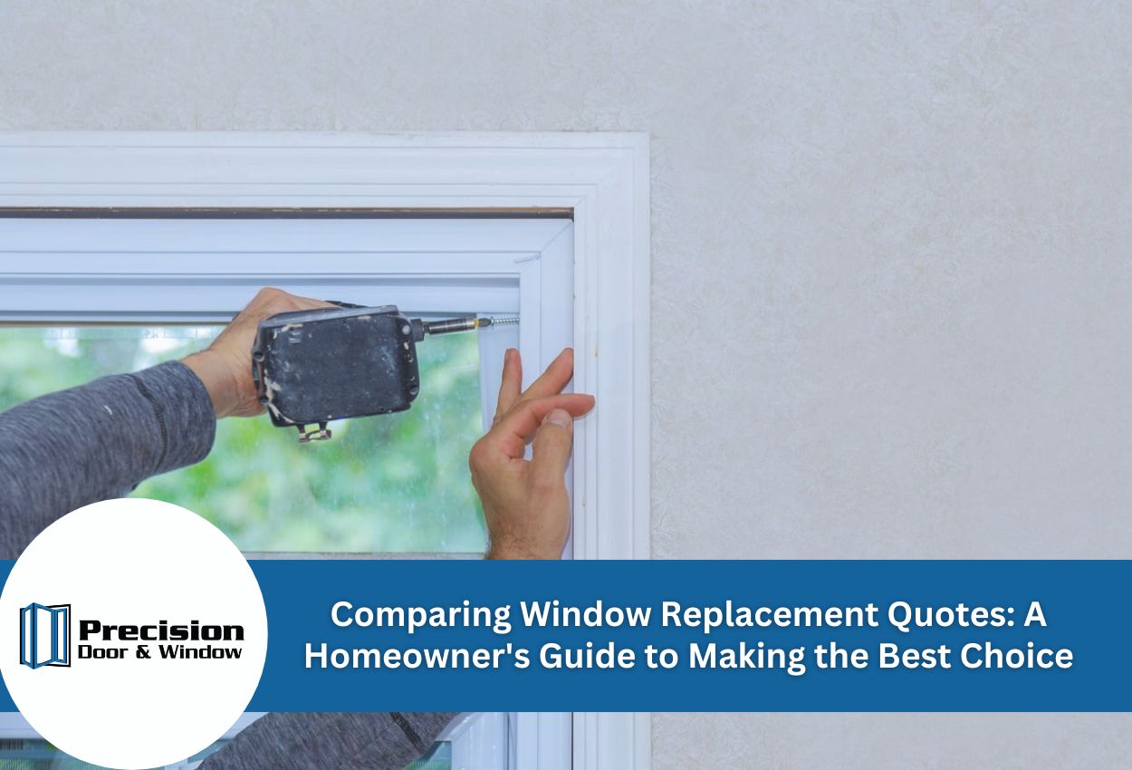 man installing window with drill